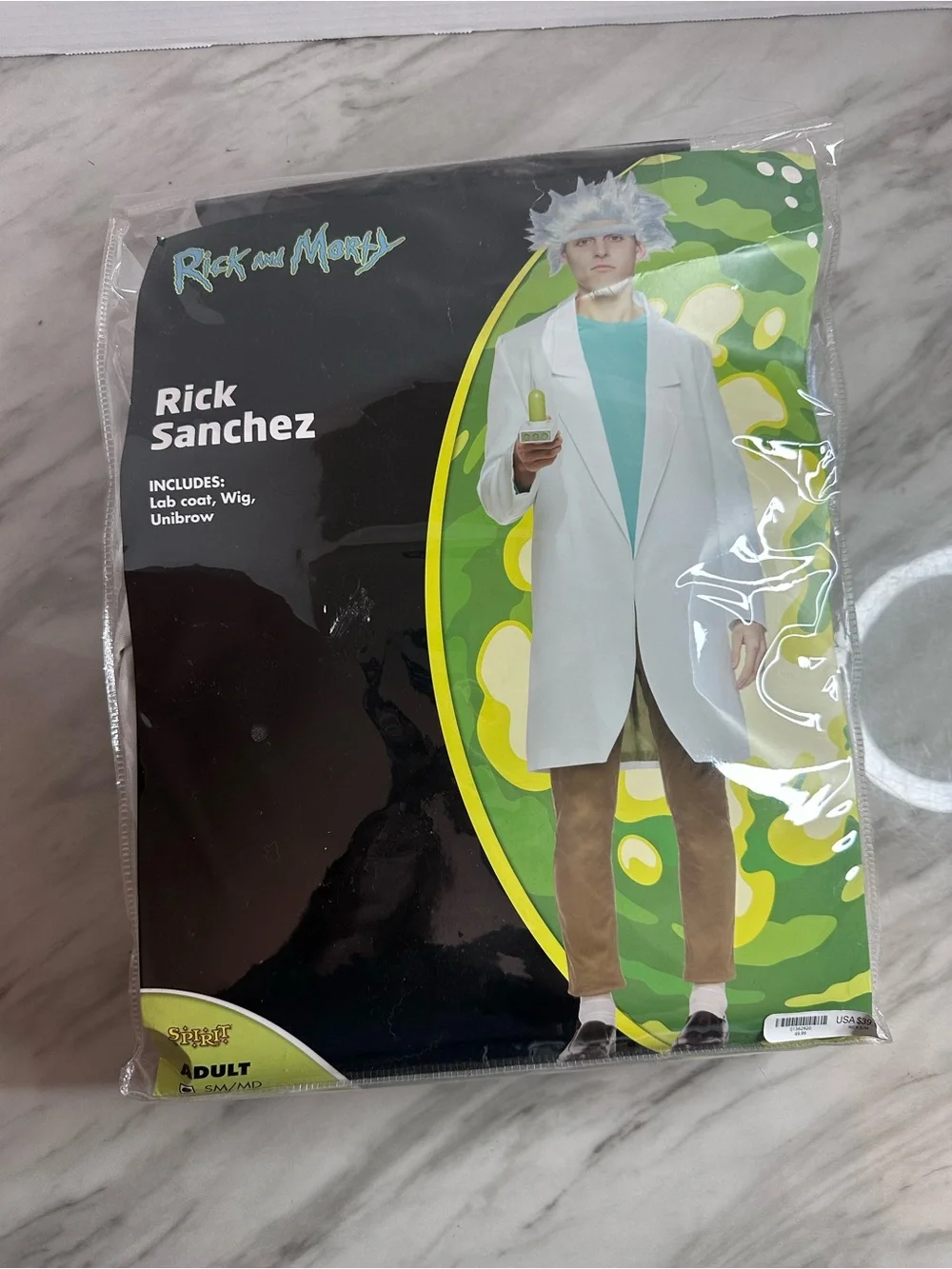 Rick Sanchez Kids Costume - White Lab Coat with Wig and unibrow Halloween
